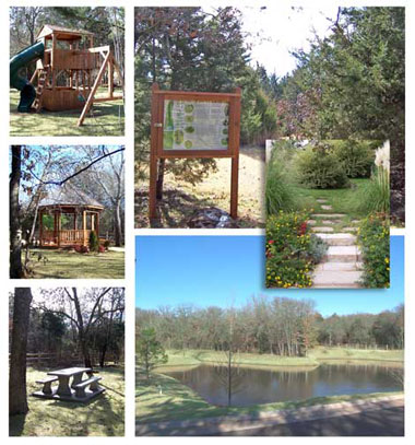 Parks, trails, lakes, playgrounds and gazebo of Stonemill